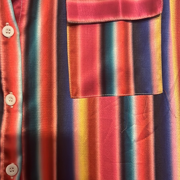 Simply beautiful multicolored shirt maxi dress. Size 1X. - Picture 4 of 4